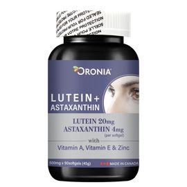 [ORONIA] Lutein Plus Astaxanthin 90 Capsules_Eye Health, Eye Fatigue Improvement, Immune Function, Macular Pigment Density Maintenance_Made in Canada